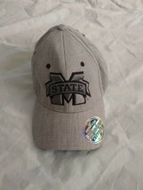 Zephyr Unisex Adult Stretch Mississippi State Bulldogs Tailored Gray Hat Sz XL - £16.35 GBP