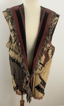 Vintage Sugar Street Weavers Women&#39;s OS Fringed Tapestry Woven Vest Horse Pony - £55.92 GBP