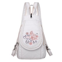 2022 New Women Backpack Fashion School Bags for Teenage Girls White Leather Back - £22.48 GBP