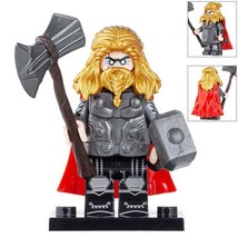 Thor (Golden hair) with Mjolnir and stormbreaker Avengers Endgame Minifigures - £3.18 GBP