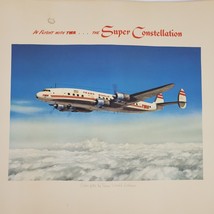 Vintage In Flight With TWA Poster ART The Super Constellation 22x17&quot; - £339.15 GBP