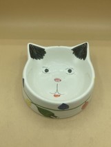 Italy Italian Ceramic Cat Food Bowl Dish Christmas Lights Hand Painted - $15.83
