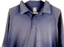 Footjoy FJ Shirt X-Large Athletic Fit Blue Poly Spandex Polo Golf Logo - £12.34 GBP