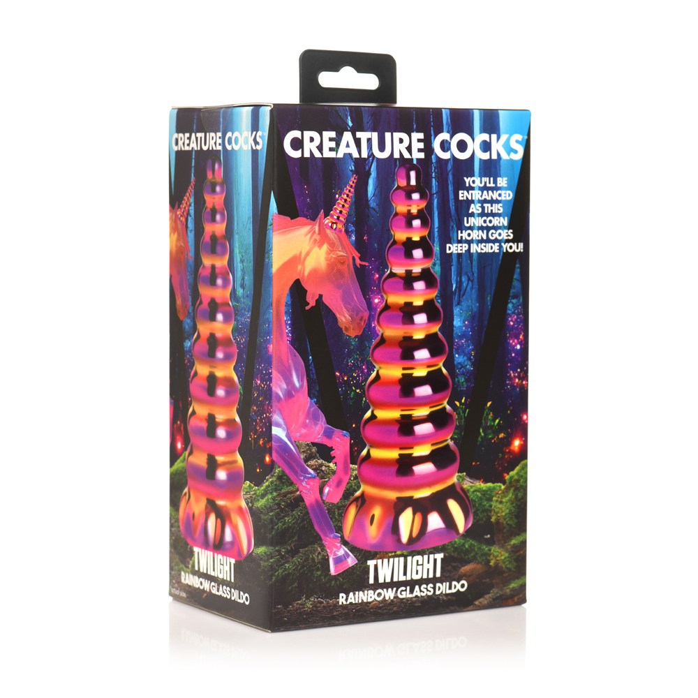 Creature Cocks Twilight Rainbow Glass Dildo - $85.03