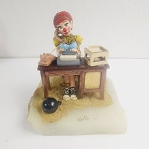 Rare Ron Lee Clown Secretary On Marble Signed/Dated Ron 1984 Ball &amp; Chain - £146.71 GBP