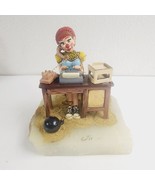 Rare Ron Lee Clown Secretary On Marble Signed/Dated Ron 1984 Ball &amp; Chain - £149.29 GBP