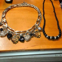 Three Black and Silver Lovely Vintage Necklaces - £24.91 GBP