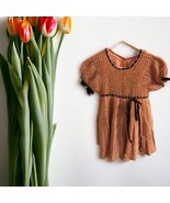 Hand Crocheted Girl&#39;s Size 4-6? Dresses Lot Of 2 Vintage 1940&#39;s Short Sl... - $1,020.41 MXN