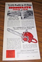 1955 Print Ad Homelite Chain Saws Farmer Profit in 23 Days - $10.54