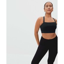 Everlane Womens The Perform Cropped Top Sports Bra Crossover Straps Blac... - $19.24
