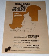Janus Record Label Cash Box Magazine Photo Vintage 1970 Jefferson Pickettywitch - £15.79 GBP