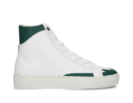 Vegan high-top white trainers women men lace-up casual apple skin bamboo piñatex - $146.34