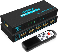 HDMI Switch  5X1 HDMI Switcher 5 in 1 Out HDMI Switch Selector 5 Port Box with I - £31.91 GBP