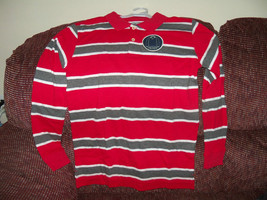 Faded Glory Classic Red Long Sleeve Striped Polo Shirt Size XL (14/16) B... - $12.24