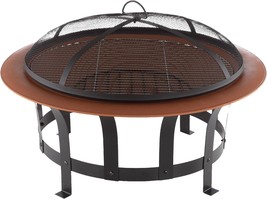 Pure Garden 50-Lg1204 30&quot; Outdoor Deep Fire Pit-Round Large, Copper And ... - $175.95