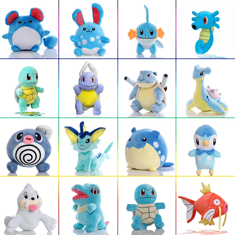 20cm Pokémon Squirtle Marill Pikachu Doll Anime Pokemon Azumaril Blastoise Poliw - $12.74