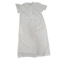 Barbizon Nightgown Full Length Cream Nylon Mix &amp; Lace Nightie Vtg - $24.70