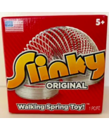 ORIGINAL &amp; Genuine SILVER Metal SLINKY Classic Walking Spring Toy Full Size - $41.76 CAD