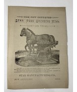 1892 New Lexinton, OH STAR FEED GRINDING MILL - STAR Manufacturing Print Ad - $16.83
