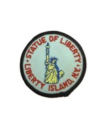 Statue of Liberty Embroidered Patch, 3&quot; Round, Sky Blue, LBT-10 - $13.36 CAD