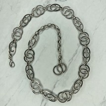 Silver Tone Double Circle Metal Chain Link Belt Size Small S - £15.81 GBP