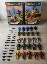 Halo Mega Bloks Lot. 2 Sets + 25 Minifigures with Weapons. Pls. Read Description - £102.26 GBP
