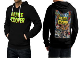 Alice Cooper Musician High-Quality Men&#39;s Black Hoodie High-Quality Men&#39;s... - £27.45 GBP