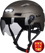 Ilm Adult Bike Helmet With Usb Rechargeable Led Front, Titanium, Large/X-Large - £72.88 GBP