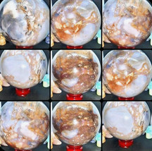 110 mm Brecciated Jasper &amp; Agate sphere imperfect crystal ball genuine c... - $200.00