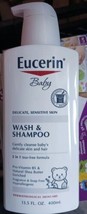 Eucerin Baby Unscented Baby Shampoo Body Wash Tear Free 13.5 Fl Oz Pump ... - $14.96