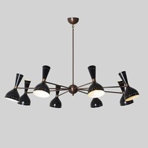 1950 Italian Diabolo 8 Arm Chandelier In Style Of Stilnovo Modern Mid Century - $512.61