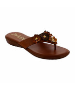 Italiana by Italian Shoemakers Women&#39;s Marree Flat Sandals 9.5M Tan Flor... - €41,86 EUR