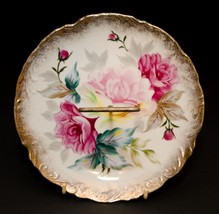Vintage Shafford Hand Painted 8&quot; Floral Roses Plate With Handle Japan - £11.43 GBP