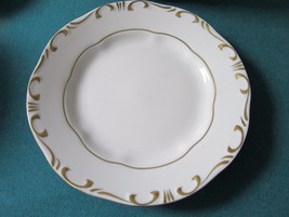 Zsolnay Hungary 6 Salad Plates White CREAM/GOLD Accent, 1960s Rare - £232.75 GBP