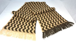  Beige and Brown crochet shawl with sequins. B-B1. - $110.00