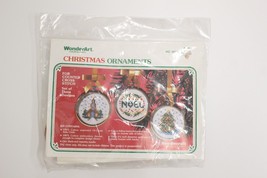 Vintage WonderArt Christmas Cross Stitch Ornament Kit New - $9.74