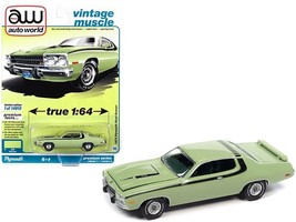 1973 Plymouth Road Runner 440 Mist Green with Black Stripes and Green In... - $38.99