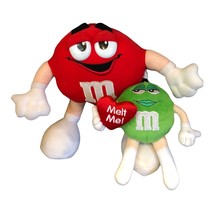 Lot Of 2 Galerie M&M's Sexy Green Candy MELT ME Heart 7" + 11” Plush Stuffed Toy - $16.82
