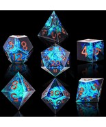 7-Die Dnd Dice Set, Handmade Sharp Edge Polyhedral Dice For Dungeons And... - £26.66 GBP
