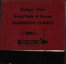 Vintage 1981 Tru-Way~~DIMENSION Charts Auto Body &amp; Frame Bottom View Shop Manual - £38.70 GBP