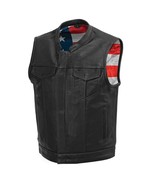 Motorcycle Leather Club Vest Born Free (Black Stitch) by Firstmfg - £149.50 GBP