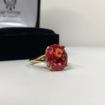 5ct Orange Sapphire Ring Padparadsch Ring Orange Trending Jewelry Gift Mom Wife - £79.85 GBP