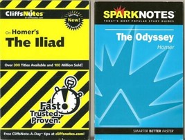 Vintage Homer&#39;s The Iliad CliffNotes and The Odyssey SparkNotes - 2002 - £11.78 GBP