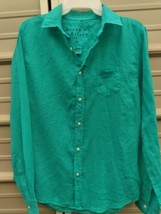 Frank and Eileen Size XSmall &quot;Luke&quot; Italian Cotton Coral Green Unisex Shirt - £46.02 GBP