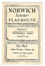 Norwich Summer Playhouse Program 1955 Wonderful Town Norwich Connecticut - $9.90