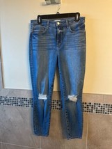 EUC L&#39;AGENCE &quot;Syracuse&quot; Medium Blue Wash Distressed Jeans SZ 29 Made in USA - £46.14 GBP