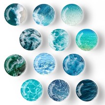 12 Pcs Glass Strong Refrigerator Magnets, Ocean Pattern Series Magnets W... - £15.01 GBP