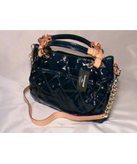 CAVALCANTI genuine Italian patent leather purse shoulder bag blue quilte... - £151.68 GBP