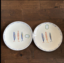 4 Papart Colorful Swimming Fish 10 3/4&quot; Dinner Plates Handpainted Turkey NEW - £51.95 GBP