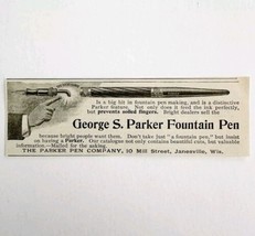 George Parker Fountain Pen 1897 Advertisement Victorian Writing Tools ADBN1xxx - £11.20 GBP